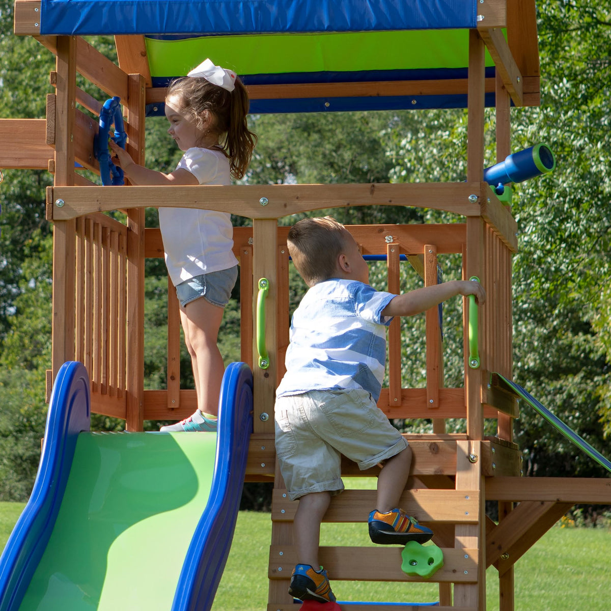 Backyard Discovery Belt Swings for classic shared swinging fun.