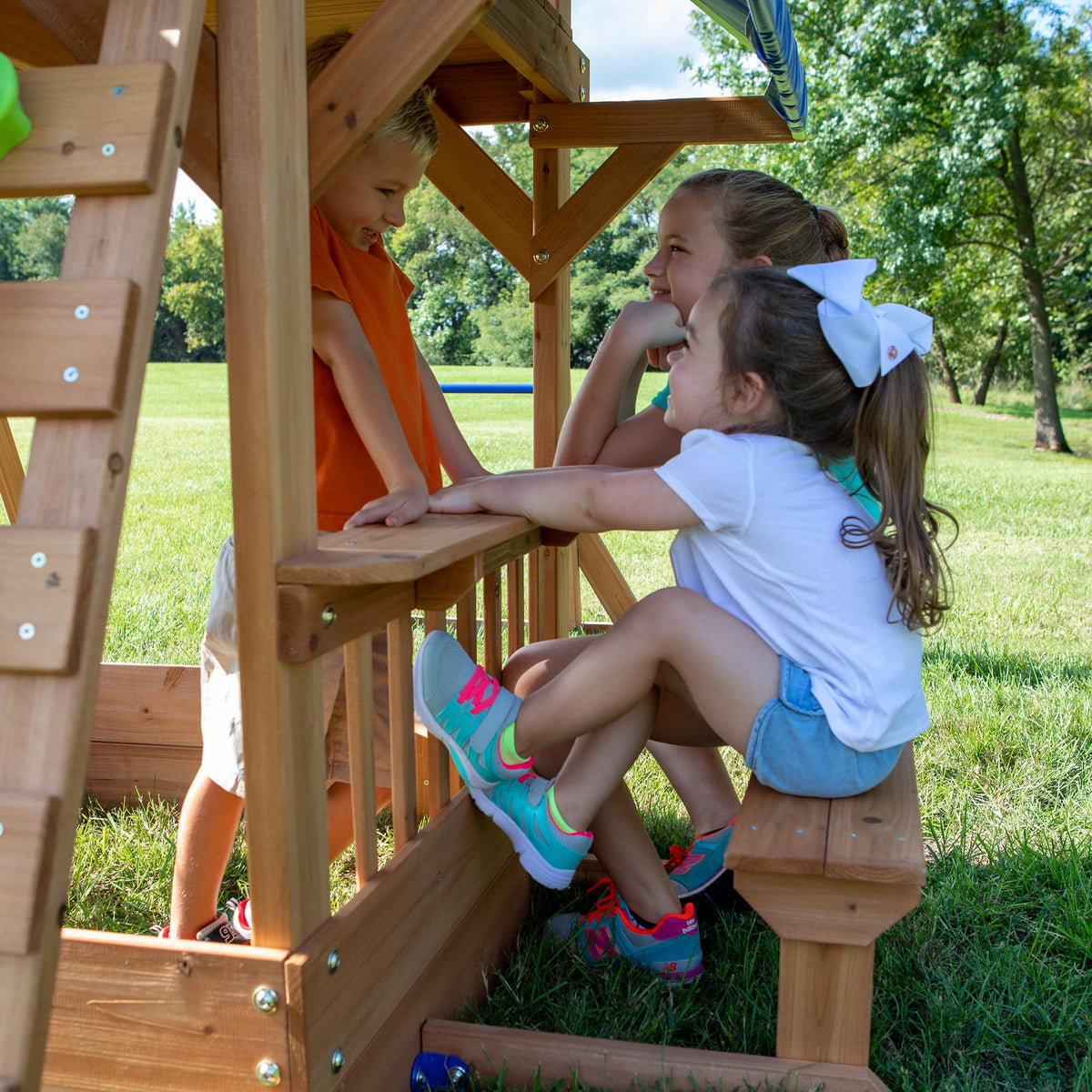 Backyard Discovery Monkey Bars offering a playful climbing challenge.