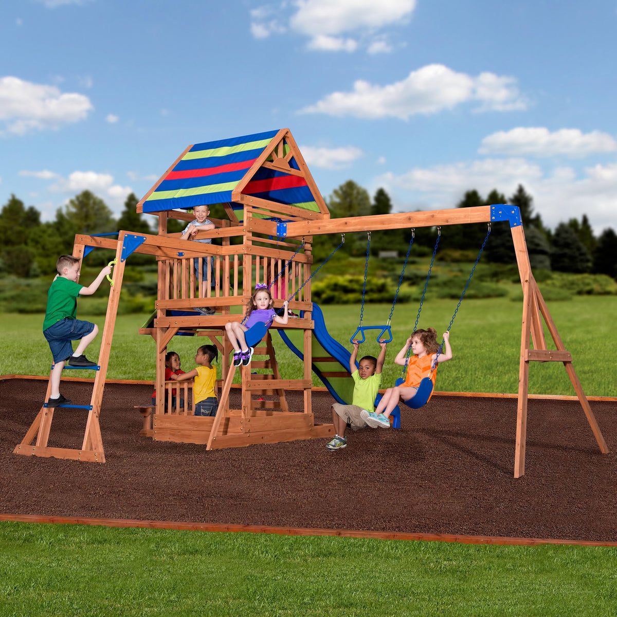 Backyard Discovery Trapeze for alternative swinging and active play.