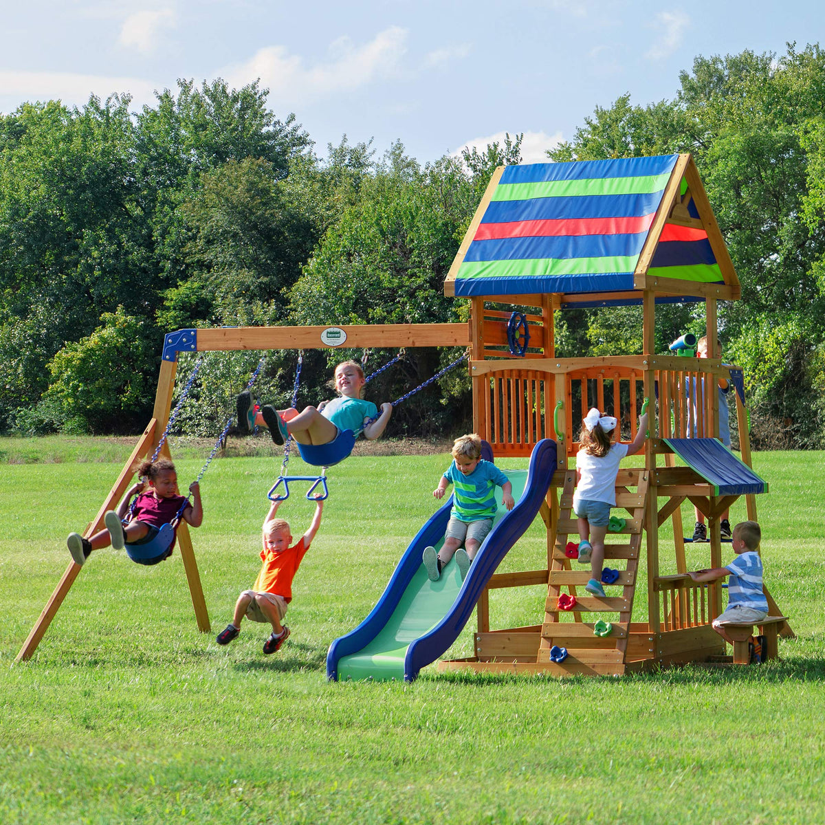 Backyard Discovery Wave Slide for swift, energetic outdoor fun.