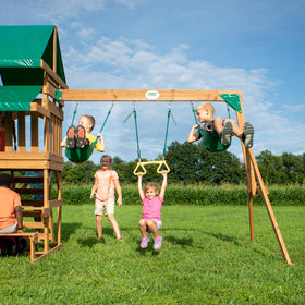 Backyard Discovery Belmont Swing Set belt swings for multi-child fun