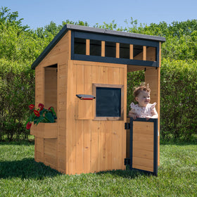 Backyard Discovery Caraway Cottage play kitchen for pretend meals and tea parties.
