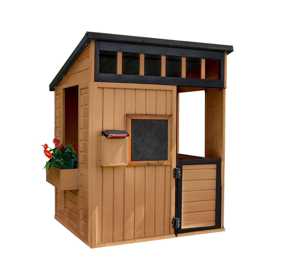Backyard Discovery Caraway Cottage wide windows invite sunlight for imaginative play.
