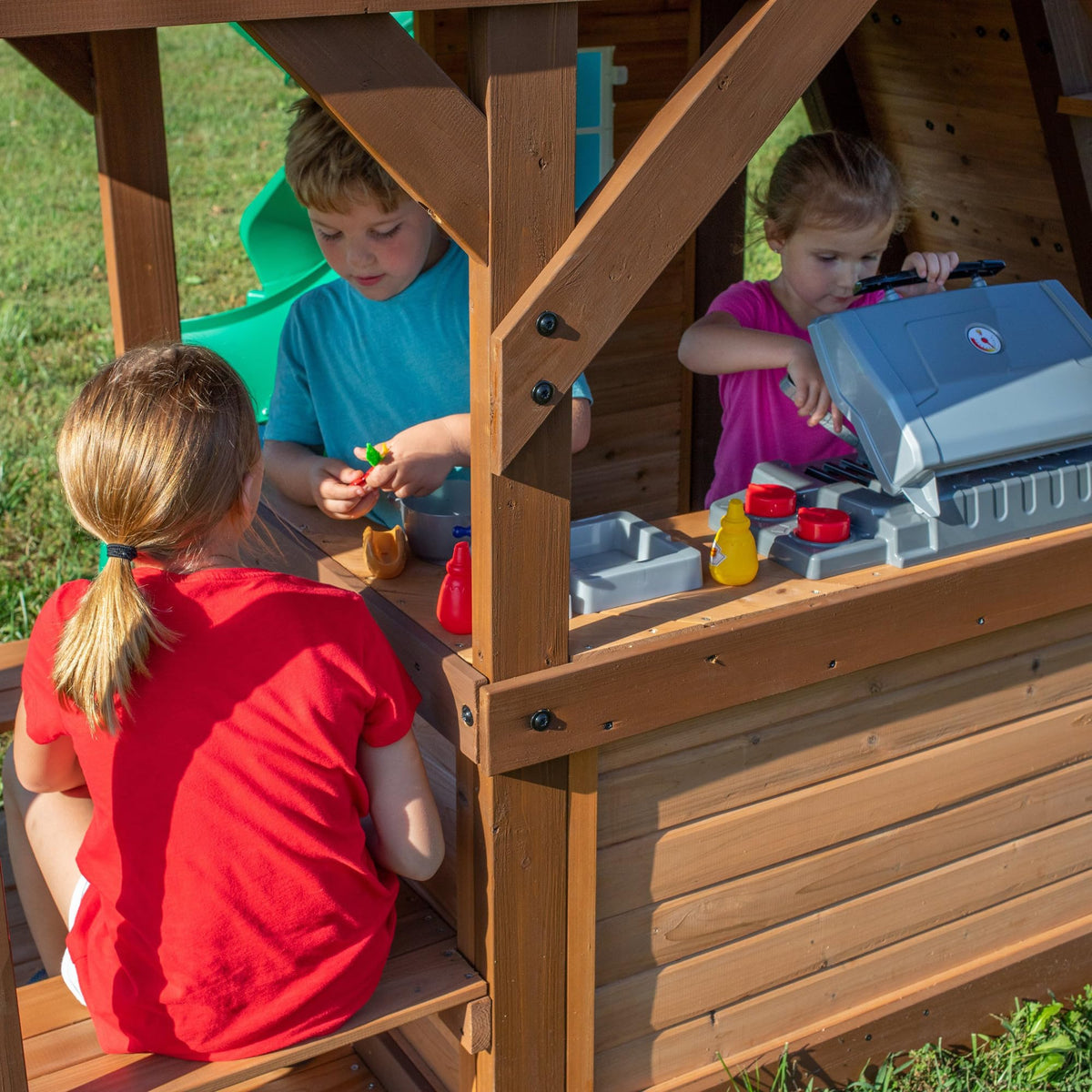 Backyard Discovery Cedar Cove spiral tube slide adds twisty play