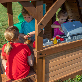 Backyard Discovery Cedar Cove spiral tube slide adds twisty play