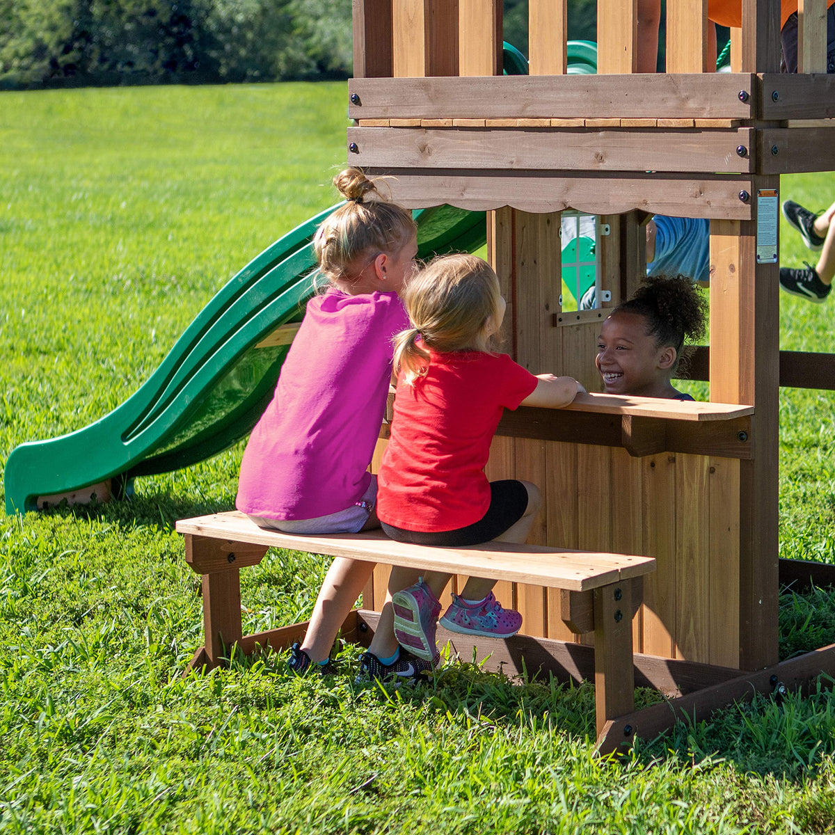 Backyard Discovery Lakewood 5-year warranty highlights durable cedar construction
