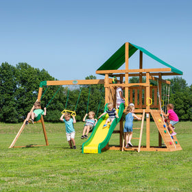 Mount McKinley dual rock wall helping kids climb together