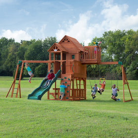 Skyfort II wave slide provides fast, exhilarating rides for active kids.