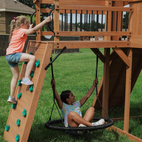 Backyard Discovery Sterling Point climbing wall builds balance and confidence
