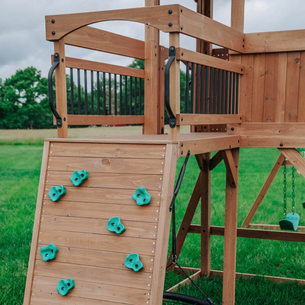 Backyard Discovery Sterling Point trapeze bar inspires gymnastic play