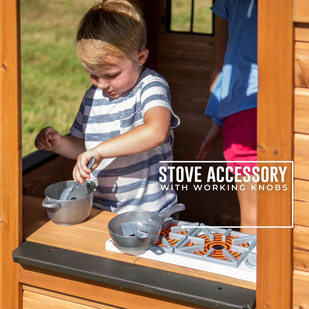 Backyard Discovery Sweetwater flowerpot holders spark gentle gardening moments.