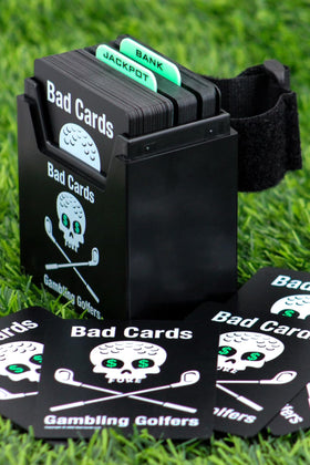 Bad Cards Fore Gambling Golfers weatherproof PVC cards designed for all-weather rounds