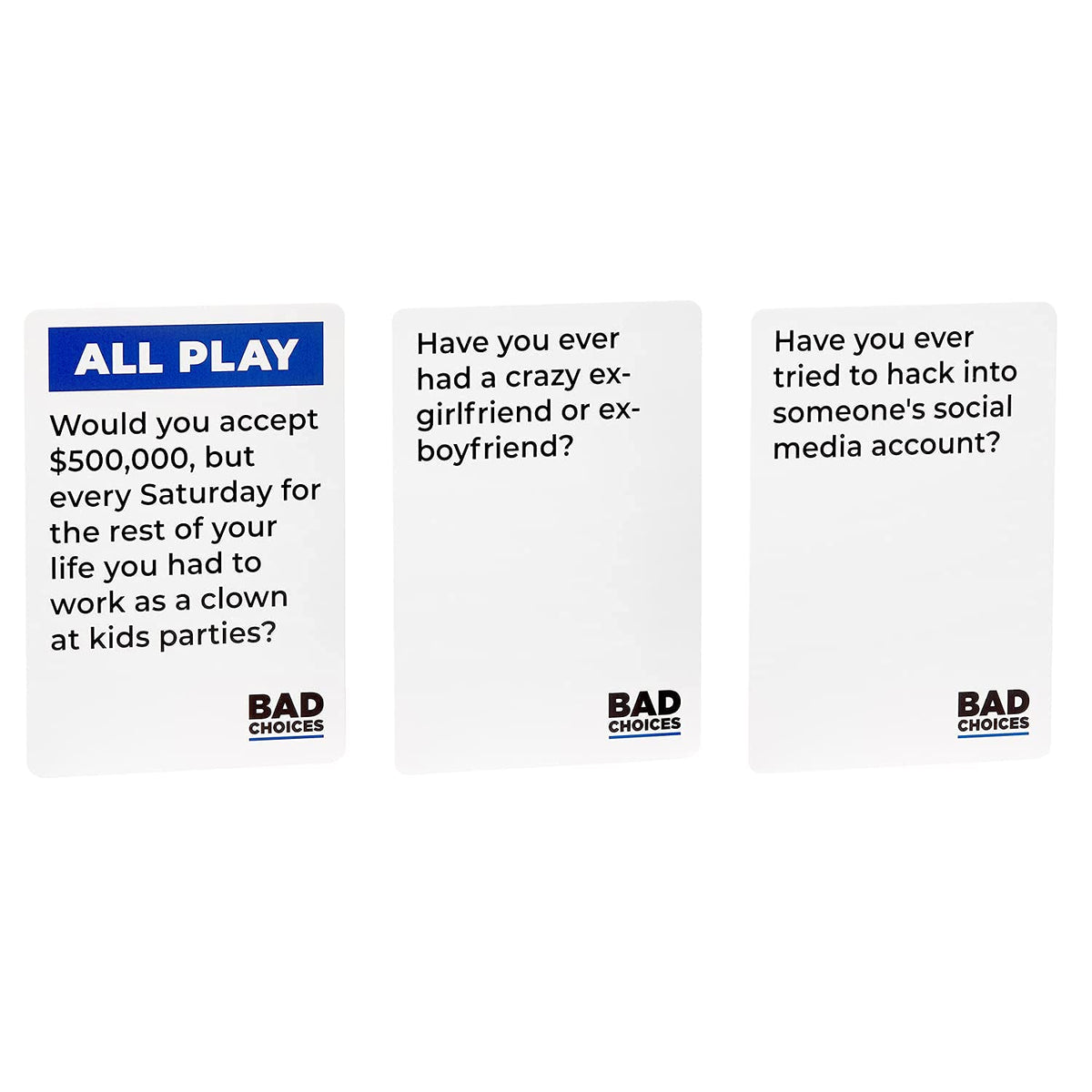BAD CHOICES group at game night sharing stories and laughs