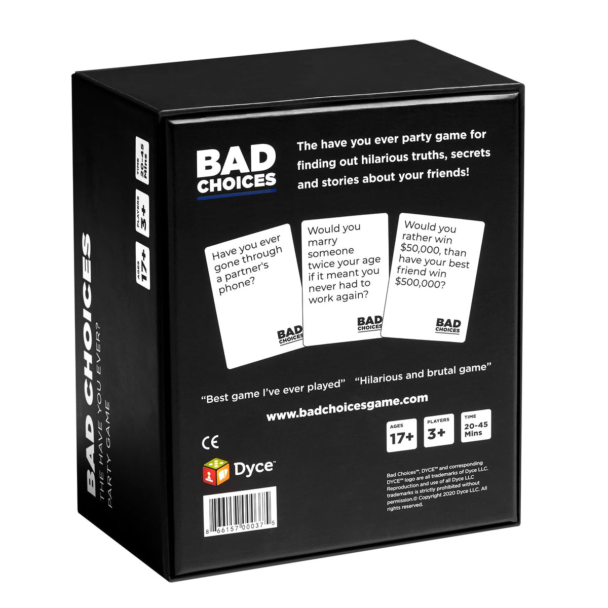 BAD CHOICES party game group celebration captures memorable moments and laughter.