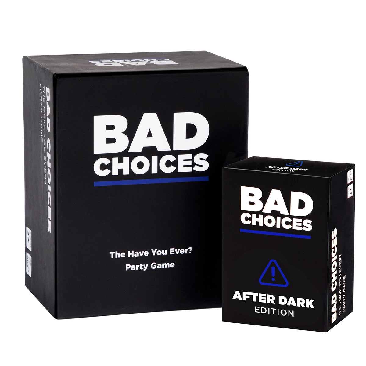 BAD CHOICES party game set on table with friends enjoying game night