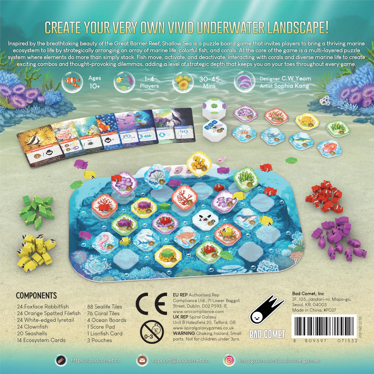 BAD COMET Shallow Sea storage pouches keep components organized for play