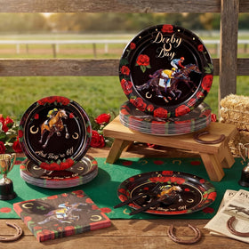 Baderke Derby Day 9-inch plates for quick, mess-free servings.