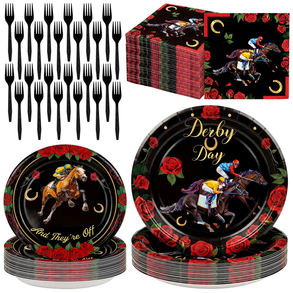 Baderke Derby Day tableware for a stylish party setup and easy cleanup.