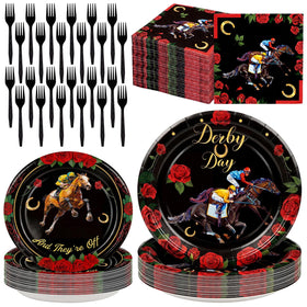 Baderke Derby Day tableware for a stylish party setup and easy cleanup.