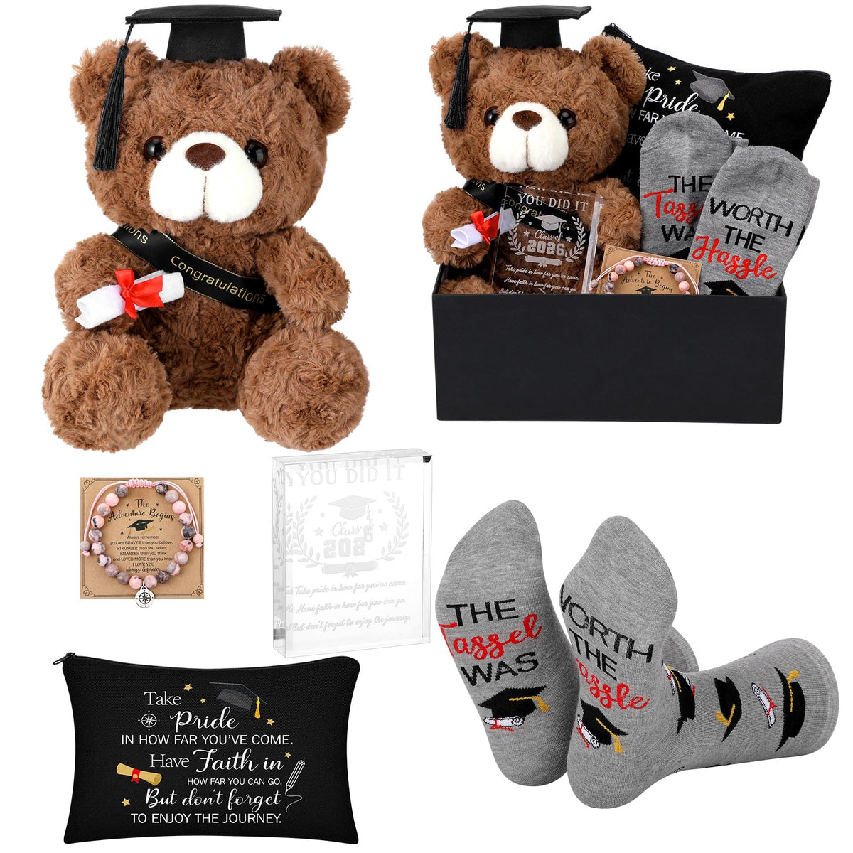 Baderke plush bear 11-inch graduation keepsake, perfect for display and gifting.