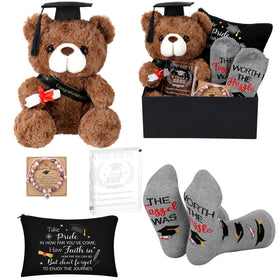 Baderke plush bear 11-inch graduation keepsake, perfect for display and gifting.