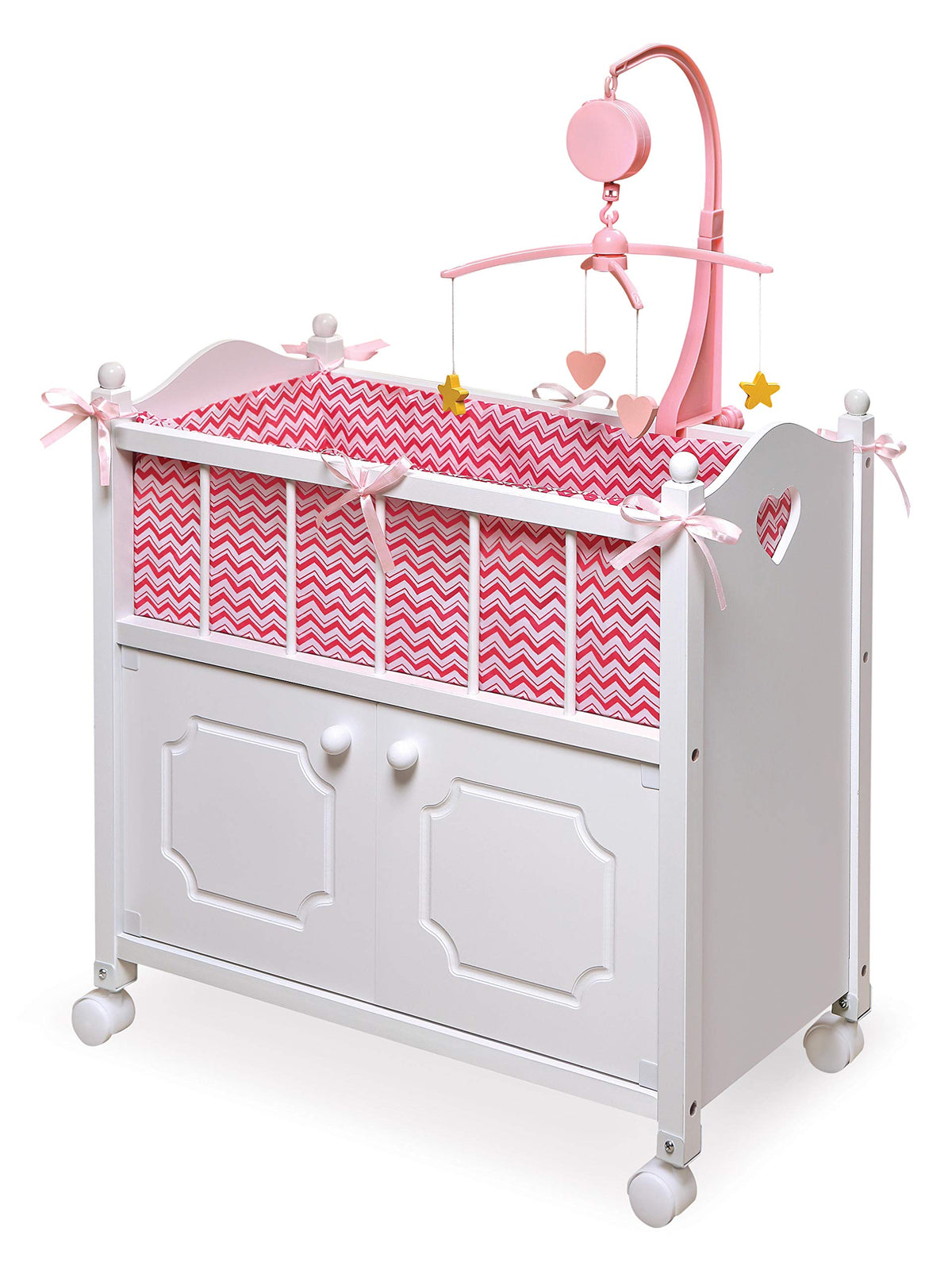 Badger Basket doll bed with wheels for easy playtime transport