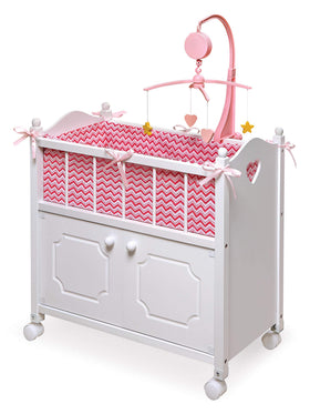 Badger Basket doll bed with wheels for easy playtime transport