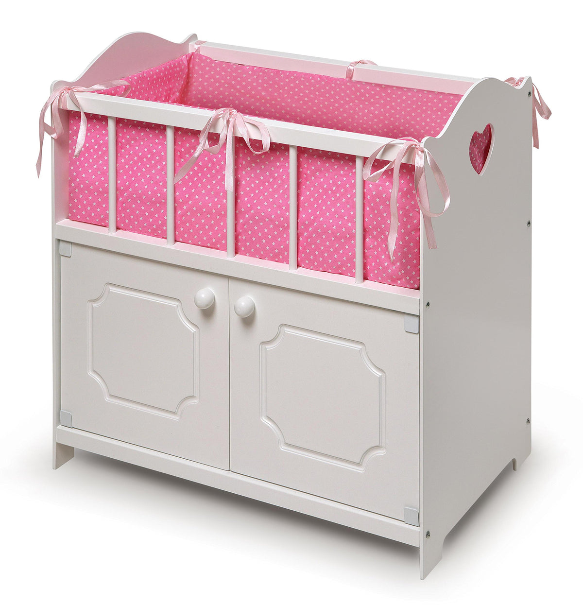 Badger Basket wooden doll crib with sturdy construction for lasting play.