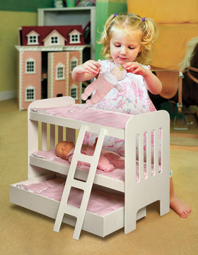 Badger Basket included ladder helps dolls reach the top bunk.