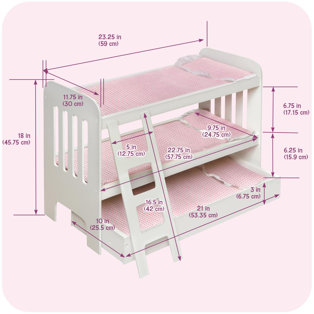 Badger Basket padded mats and pillows provide cozy comfort for dolls.