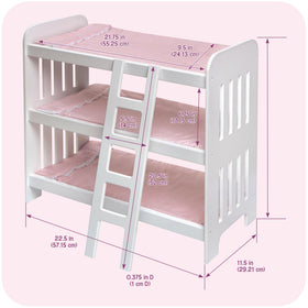 Personalization kit included for adding a child’s name on the bunk bed.