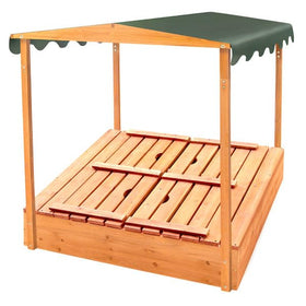 Badger Basket ample sand area supports multiple children playing together.