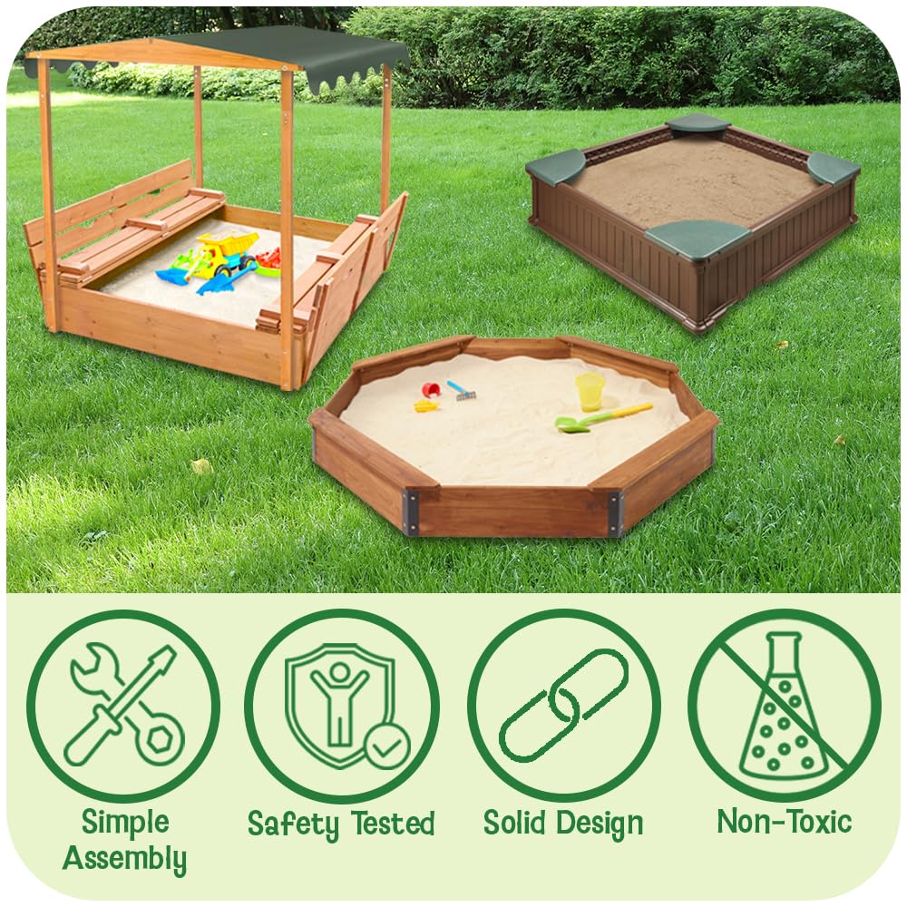 Badger Basket folding benches convert to lid to keep sand clean and dry.