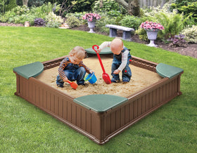Badger Basket converts from sandbox to planter for versatile outdoor use.