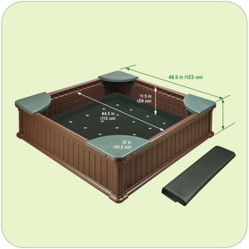 Badger Basket waterproof cover keeps sandbox contents dry when not in use.