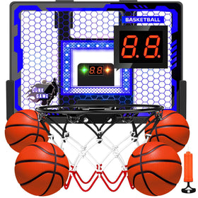 BADGOAL indoor basketball hoop toy with door-mount for quick setup and space-saving play.