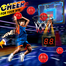 BADGOAL mini hoop with scoreboard and LED lights for exciting game sessions.