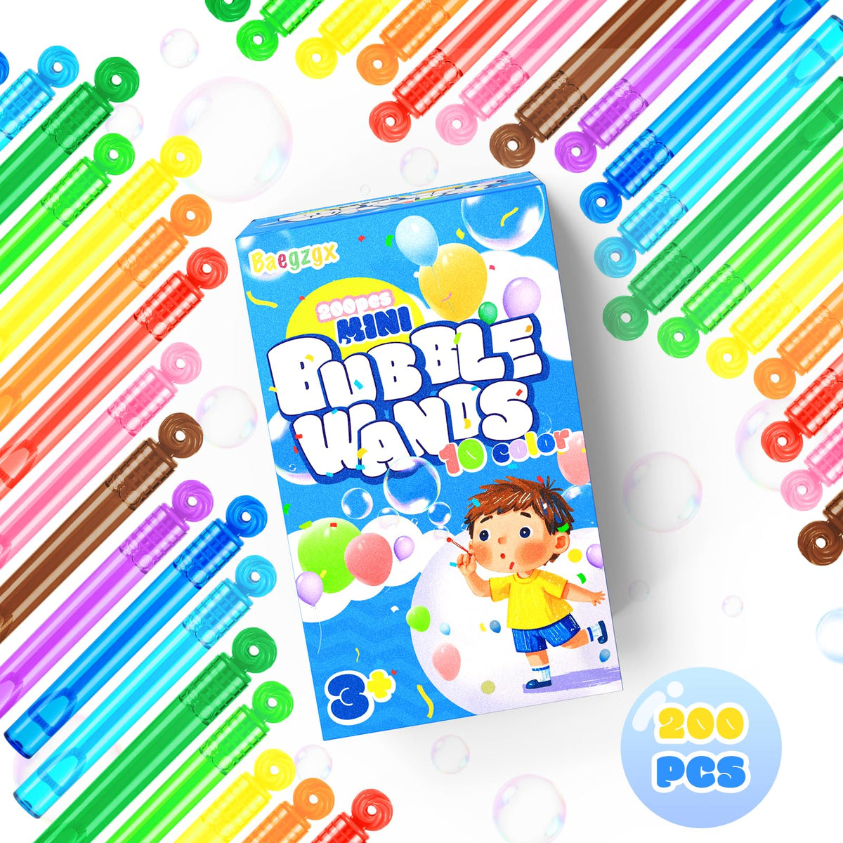 Baegzgx mini bubble wand yellow, sunny color splash for crowd games