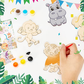Bafeil Safari wooden monkey cutout for engaging arts and crafts.