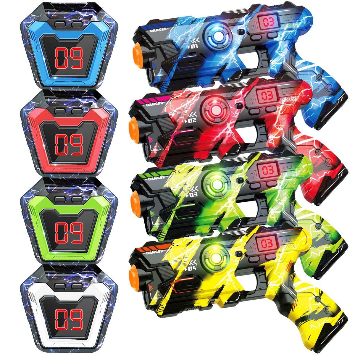Baiai laser tag guns set for cooperative outdoor play with four color options.