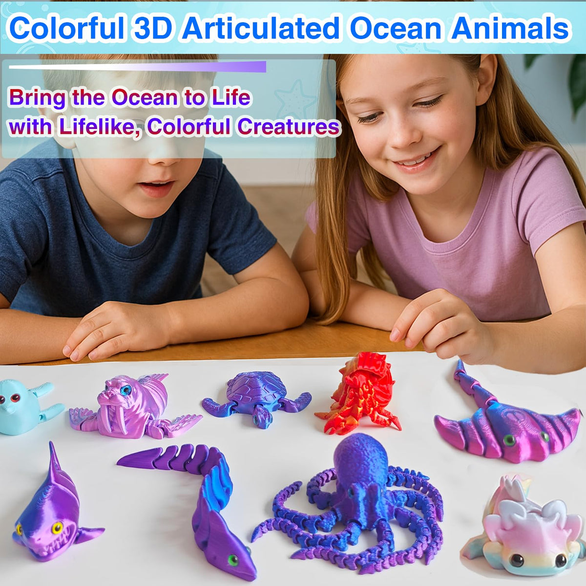 Baibaiba 3D sea animal sea turtle figure for calming desk companion and learning.