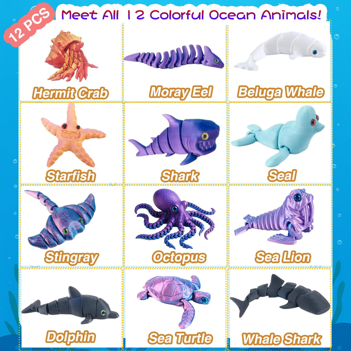 Baibaiba 3D sea animal seal figure for playful learning and desk décor.