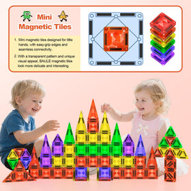 Baijle diamond-pattern tiles in vibrant colors for engaging kids' building.