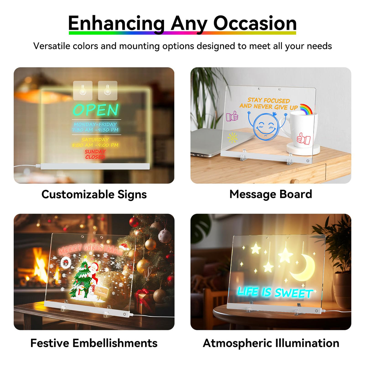 Bailkind LED Drawing Board 7 Markers: vivid colors for bold drawings and notes
