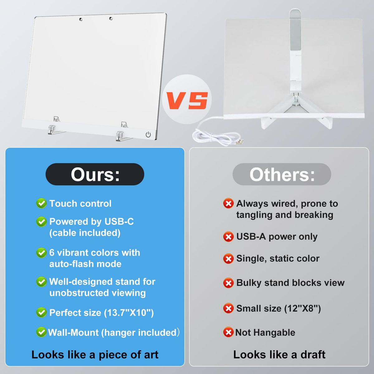 Bailkind LED Drawing Board Foldable Stand: stable glow surface during playtime