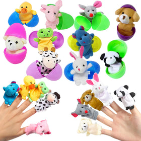 BAINFE Easter eggs with finger puppets for egg hunts, bright colors boost kids' excitement during egg hunts.