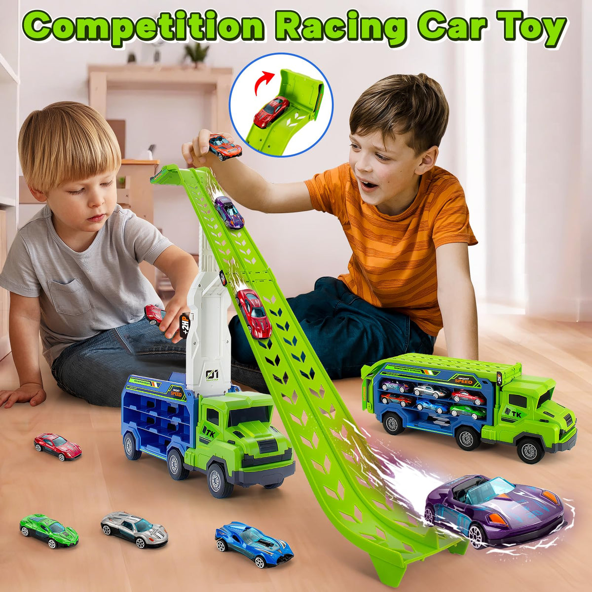 Baingesk back latch opens to reveal extendable racing rail