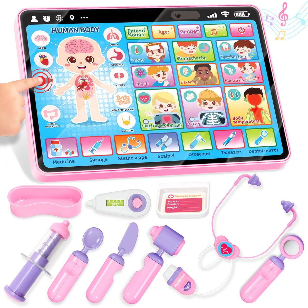 BainGesk Doctor Kit tablet with music for imaginative play and learning