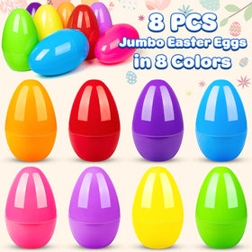 BainGesk large colorful plastic Easter eggs for gift baskets and hunts.
