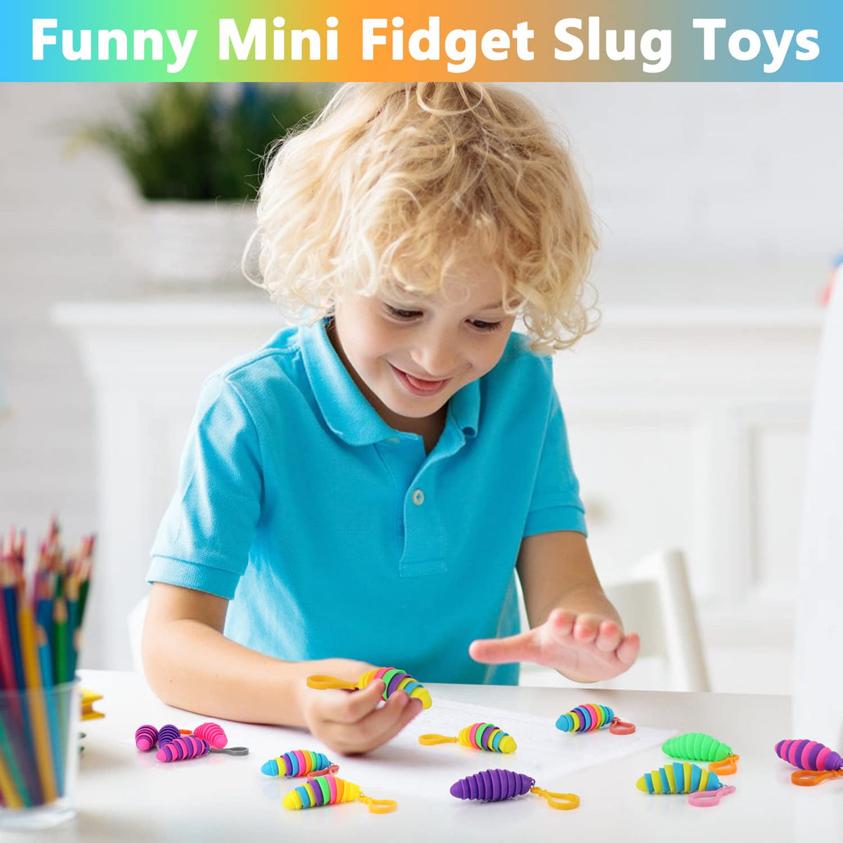 Bairimeng fidget slug—crisp sound when twisted and swung for sensory feedback.